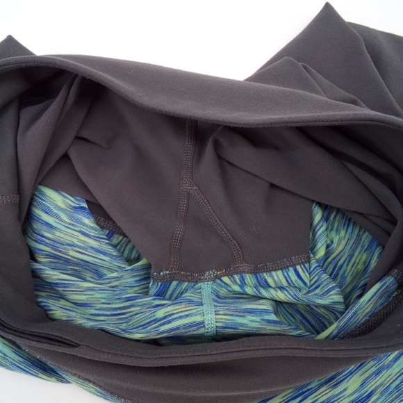 Fabletics Salar Capri Green Blue Gray Waist Pocket Multicolored Leggings XS - Picture 4 of 11